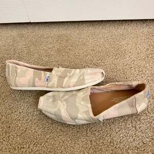 TOMS Women's Alpargata Slip-On Flats in Egret Camo Print